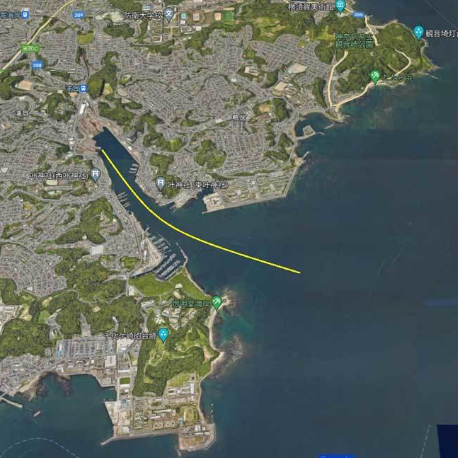 浦賀沖までの航路